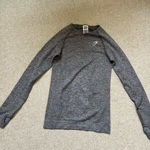 Gymshark Seamless Long Sleeve Top in Charcoal Gray